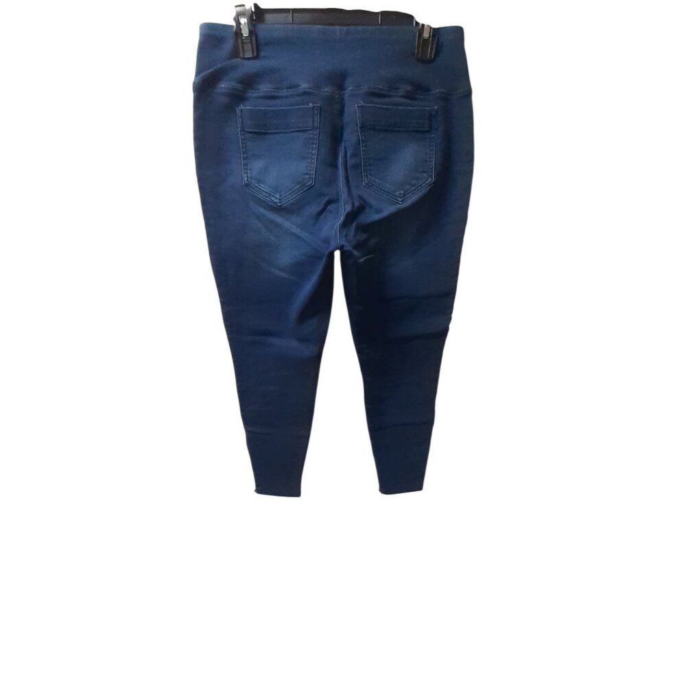 Westbound Pull On Jegging Jeans Womens Petites Size PM Blue Denim Raw Hem - Picture 2 of 5